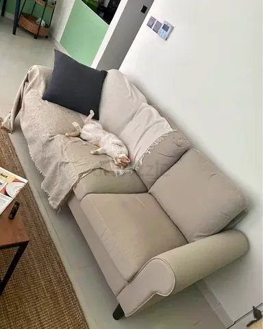 Beige 3-Seater Sofa - Comfortable, Used, Good Condition (Pickup)