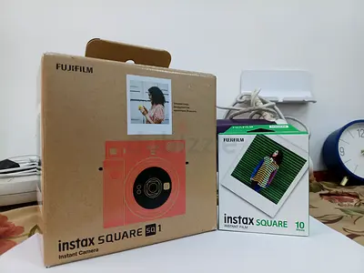 Instax Square SQ 1 Instant Camera Terrocotta Orange + Instax Square Instant Film 10 sheets (1 Pack)