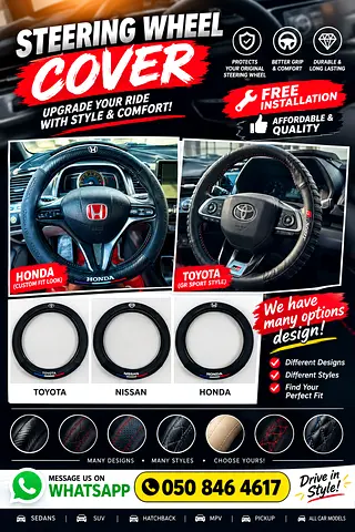 Universal Steering Wheel Covers - Brand New, Flawless (Multiple Designs)