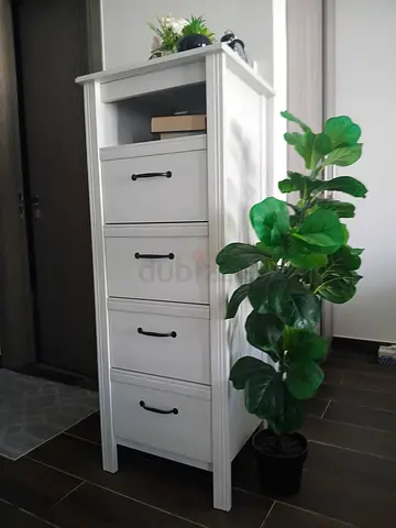 IKEA Hermes White Narrow Hallway Console Cabinet with Four Doors