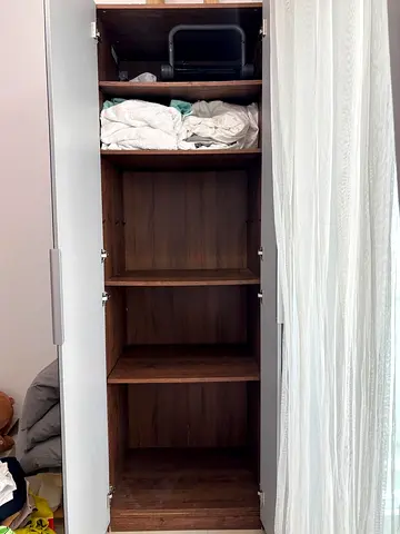 Urgent 🚨 Tall Wooden Wardrobe / Cupboard with Shelves - Good Condition/ only pick up!