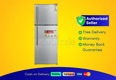 Geepas 200L Double Door Refrigerator, Defrost - | New |  Warranty | FREE  Delivery