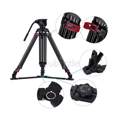 Maliboo MTT609A Professional Tripod and Fluid Head and with Ground Spreader
