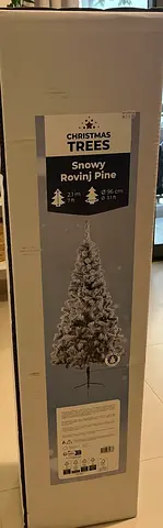 Artificial Snowy Rovinj Pine Christmas Tree - 2.1m(7ft) and topper.