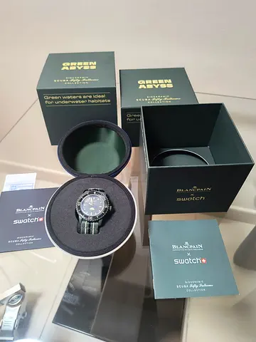Brand New Swatch Blancpain Green Abyss SO35G100
