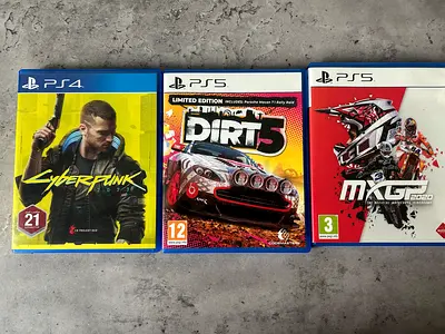 3 PlayStation games: Cyberpunk 2077, DIRT 5, MXGP 2020