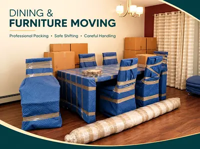 efficient furniture moving | wrapping & delivery expert team carefully packs load warping