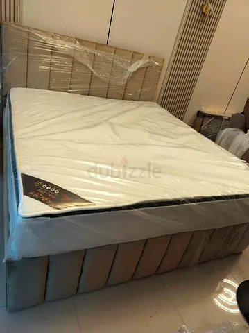 BRAND NEW KING SIZE FABRIC BED WITH MATTRESS FOR SALE
