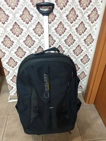 Delseye Black rolling backpack with telescopic handle - good condition