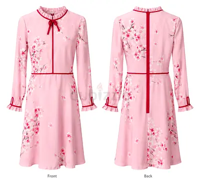 Ted Baker Pink Floral Print Fit & Flare Dress