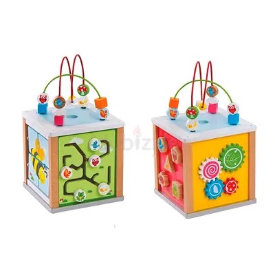 Wooden Activity Cube - Multi-sided Educational Toy