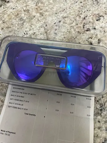 Swatch Purple mirrored sunglasses with hard case
