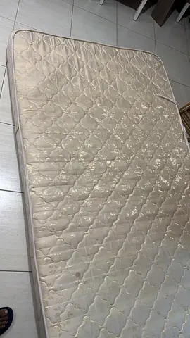 Used Single Mattress — Good Condition, Beige Quilted