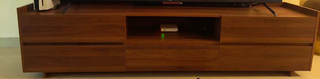 Wooden TV Entertainment Unit with Drawers - Good Condition