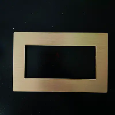 Rectangular brushed metal faceplate / wall plate - gold finish