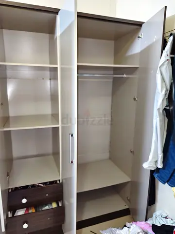 Five-door wardrobe with shelves and 3 drawers - good condition