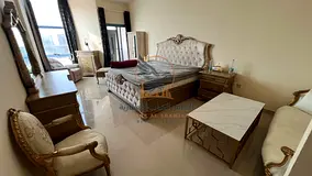 Furnished 2BR master apt, yearly rent, parking, hotel-style furniture, big kitchen, balcony. Next to