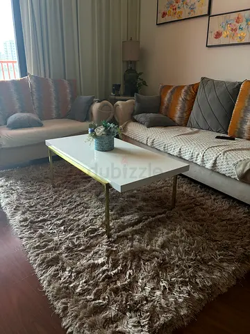 Synthetic high-pile $%&! Beige/light brown 160x230cm living room carpet