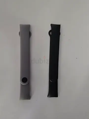 Two replacement silicone wrist straps for fitness tracker/smartwatch (black & gray)