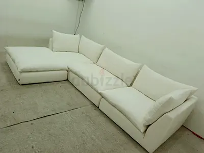Marina home milos II model feather 🪶 filled modular sofa with ottoman