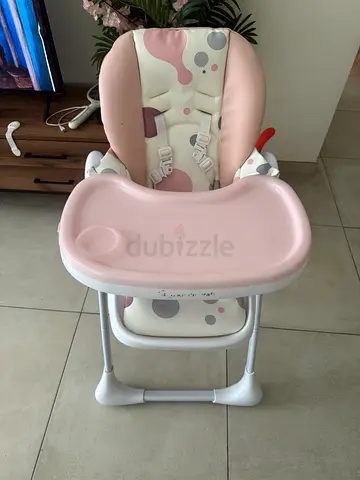 Kinderkraft Pink baby high chair / booster seat - adjustable, clean condition