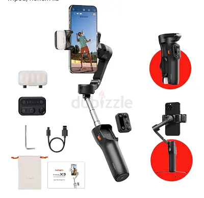 Hohem iSteady X3 3-Axis Smartphone Gimbal – with Magnetic Fill Light & Remote