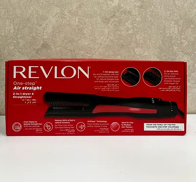 New Revlon Straightener One-Step Air Straight 2-In-1 Dryer and Straightener RVDR5330ARB with Box
