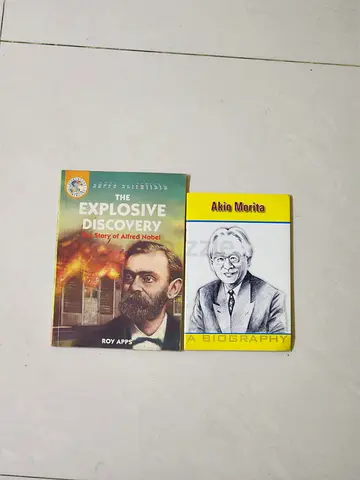 Set of 2 Biographies: The Explosive Discovery (Alfred Nobel) + Akio Morita Biography