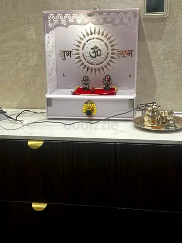white Pooja Mandir / Home Prayer Altar with Storage