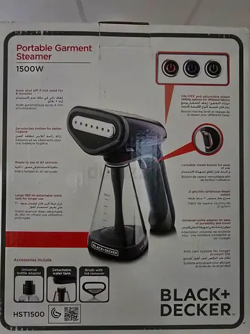 Black+Decker Portable Garment Steamer 1500W - New in Box