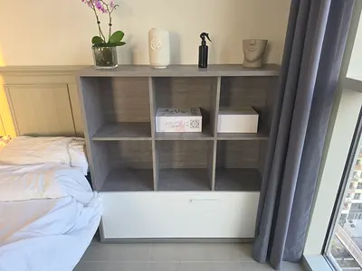 Full bedroom set , bed ,frame and shelve