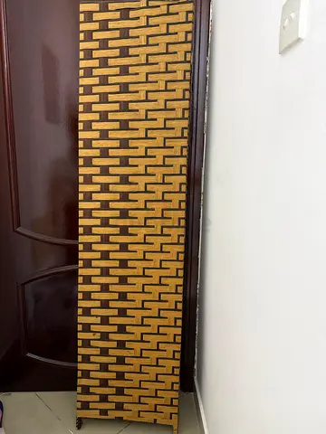 Brown Folding Room Divider Screen — 4-Panel Decorative Partition