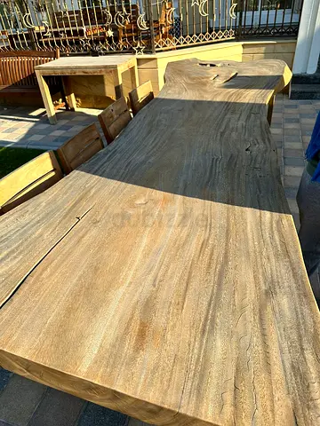 MARINA HOME dining table life edge solid acacia wood 380x100 cm