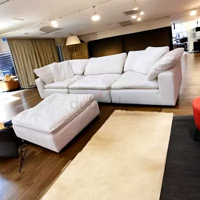 High-quality Cloud feather 🪶 filled Klektic Sofa with footstool