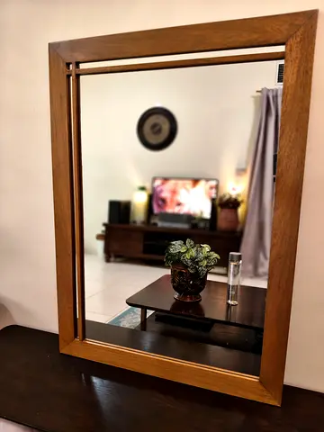 Solid Wood Framed Wall Mirror - Classic Rectangular