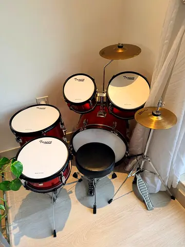 Tansen 5-Piece Kids Acoustic Drum Set – Metallic Red