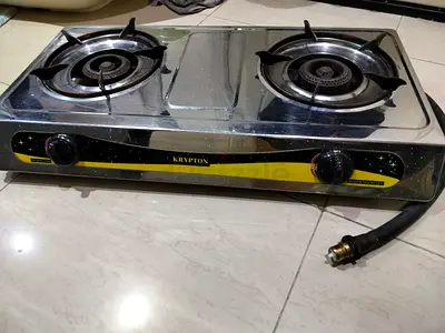 Krypton 2-Burner Stainless Steel Gas Stove with Hose