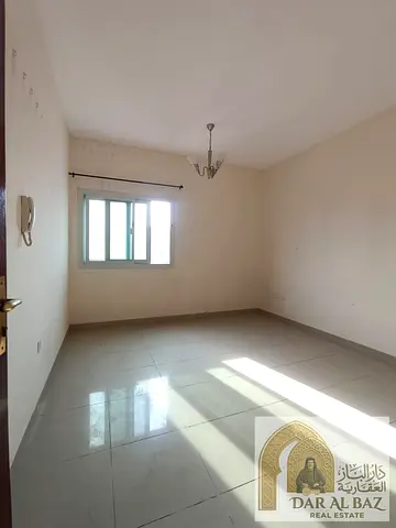 Free parking and an unobstructed view! One-bedroom apartment with a living room in Al Majaz 2, located near the Dubai exit. Includes a master bedroom,