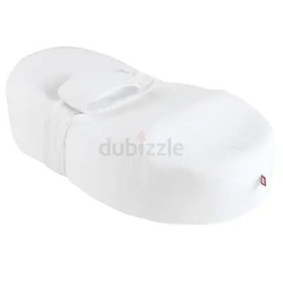 White ergonomic nursing / baby lounger pillow with small head cushion
