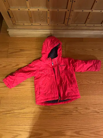 Columbia Kids red/pink winter/ski jacket with hood, size 4 years