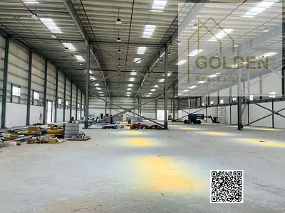 1500كيلوواط كهرباء | مصنع مجهز بالكامل للايجار بأم القيوين | ارتفاع 13.5متر