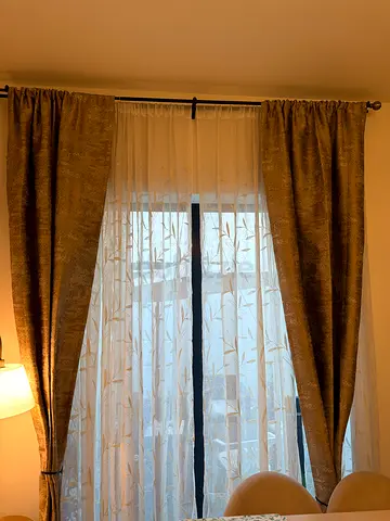 Living room curtains with rods