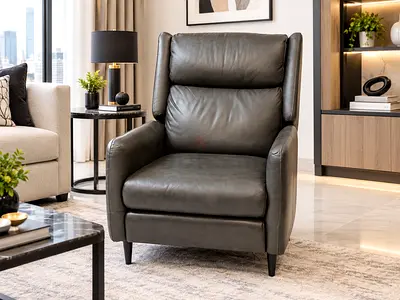 Crate and barrel Pelle Leather Reclining Accent Chair