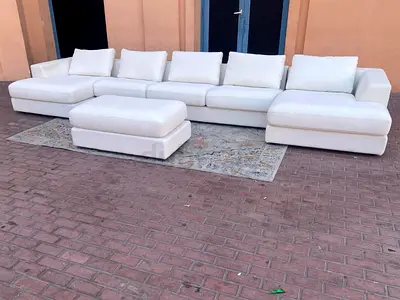 Top quality Marina Home U Shape Sofa Beige with footstool