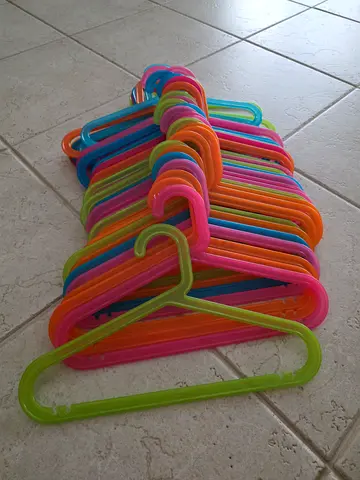 Set of 30 kids Colorful Plastic Clothes Hangers - Good Condition