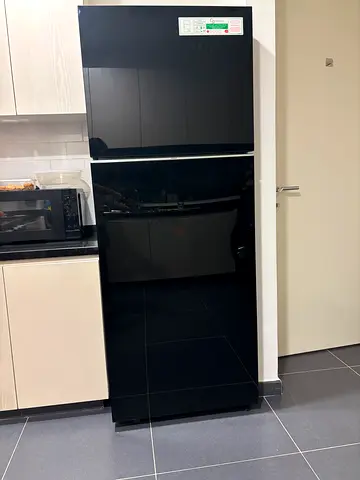 Black Double Door Refrigerator - Excellent Condition and Almost New, 367 liters capacity