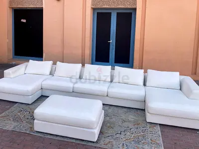 Amazing Condition Marina Home U Shape Sofa Beige with footstool