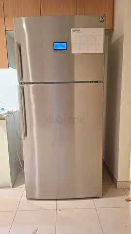 LG Top Freezer Refrigerator - 2 Door, Stainless Steel, Good Condition