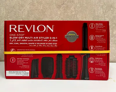 New Revlon Blow-Dry Multi Air Styler 5-In-1 Dry, Curl, Smooth, Shape & Volumise RVDR5371ARB with Box