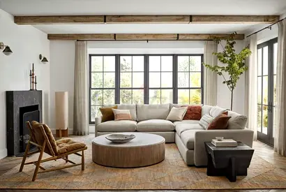 Excellent Condition Crate&Barrel Lounge Deep Corner Sofa